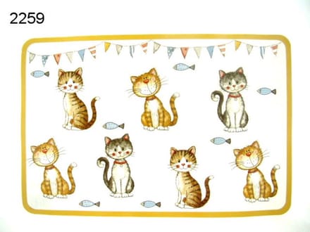 Lesser & Pavey Placemat Katten – 45 x 30 cm – Kunststof – Katten Design
