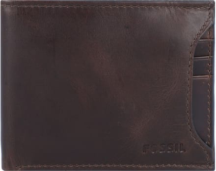 FOSSIL Portemonnee Derrick Sliding 2 in 1 Dark Brown Bruine