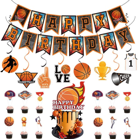 Dailygoods- Basketbal Verjaardagsdecoratie - 20 Stuks