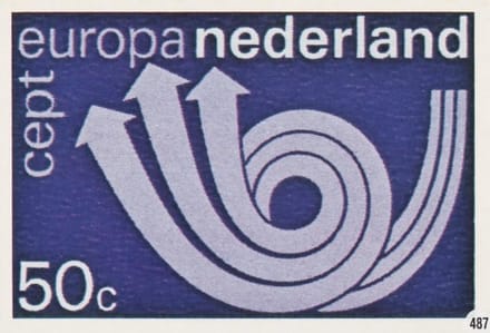 Briefkaart met afbeelding C.E.P.T. Posthoorn postzegel
