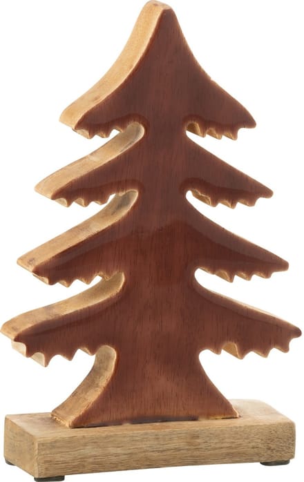 J-Line decoratie Dennenboom Op Voet - hout - bruin/naturel - small