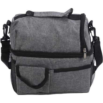 Lunchtas 2 Vakken Grote Capaciteit Waterdicht Lekdicht Zakken Veelzijdig Geïsoleerde Lunchbox voor gray