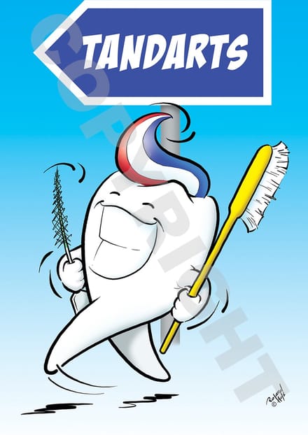 Grappige Tandarts Afspraakkaart - Cartoon 'Wandelende kies' - 2000 stuks
