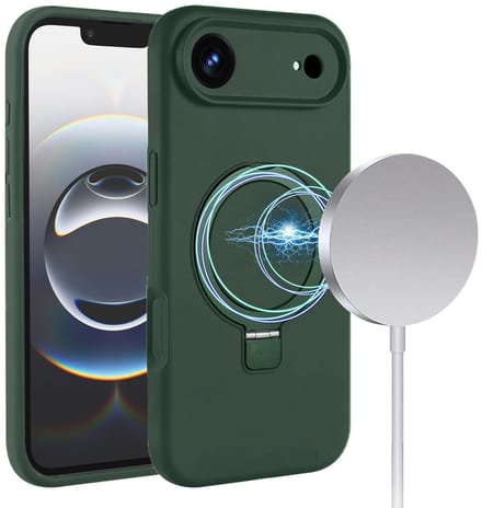 Geschikt voor iPhone Air hoesje – Solidenz Groen MagSafe Kickstand Case – Schokbestendige Backcover