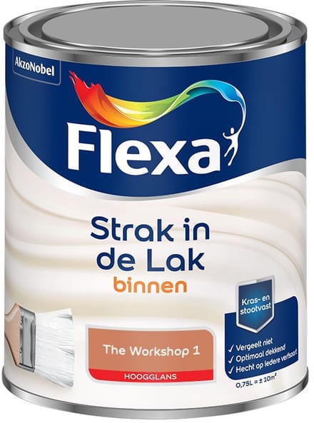Flexa - Strak In De Lak Binnenlak Hoogglans - The Workshop 1 - Mengverf - 750 Ml