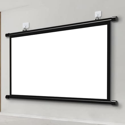 Projectiescherm Handmatig - Beamer Scherm - Films Kijken - Wit Glasvezel - 60 Inch - Wit