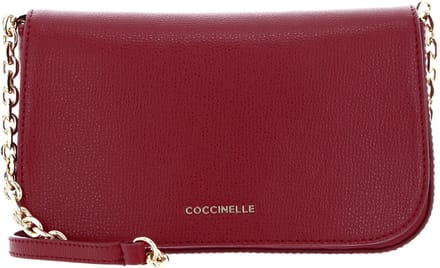 COCCINELLE Leren Schoudertas Coccinelle Cloud Mini Bag Textured Leather Garnet Red Wijnrood