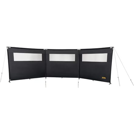 Abbey Camp Windscherm met topbuis - Grijs - Ca. 500 x 145 cm - Met Raam