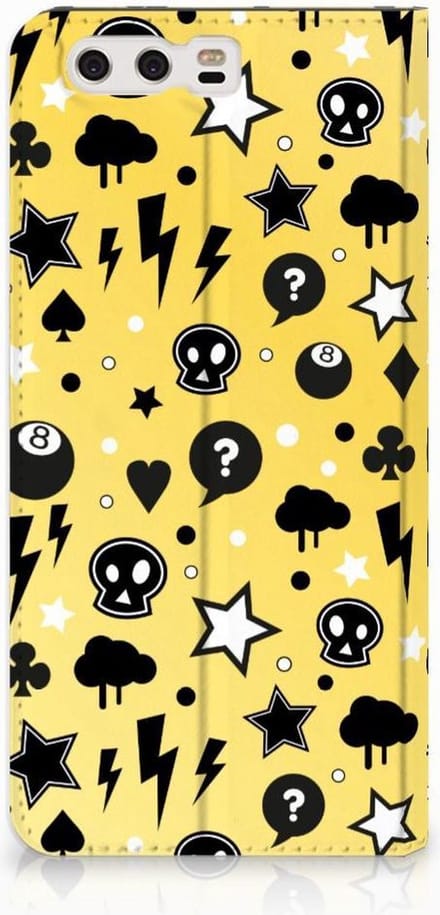 Mobiel BookCase Huawei P10 Plus Punk Geel