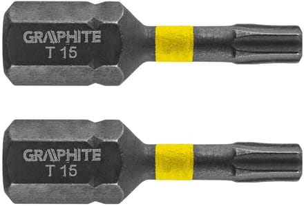 GRAPHITE - Impact Bit - TX15 - 25mm - 2st