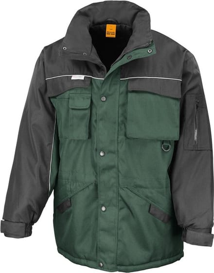 Result Heavy Duty Combo Coat RT72 - Bottle Green/Black - L