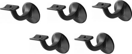 Leuninghouder zwart 65mm - Hol zadel - Hermeta - keilboutbevestiging - 5 stuks