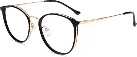 White-label Blauw Licht Bril Zonder Sterkte - Blue Light Glasses - Computerbril - Zwart en Goud