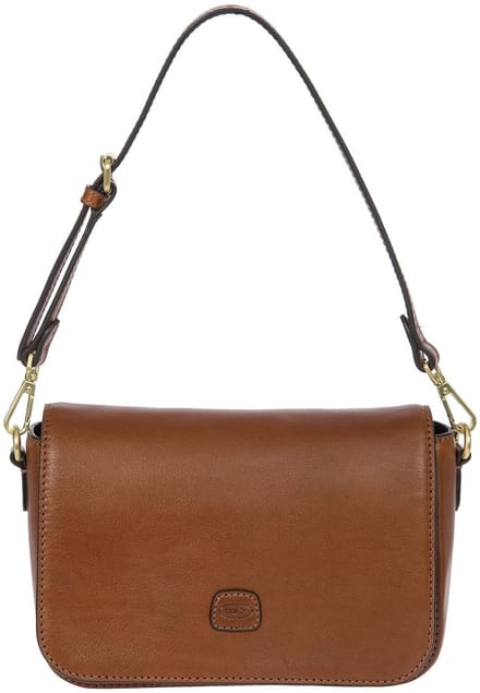 BRIC'S Leren schoudertas Volterra Messenger Bag Tobacco bruine
