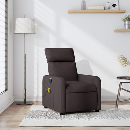 vidaXL - Massagestoel - verstelbaar - stof - donkerbruin