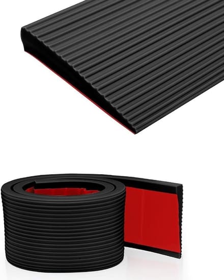 Drempelhelling - Rolstoel helling - Gemakkelijk passeren - Antislip oppervlak - 150x8x1.5CM - Zwart