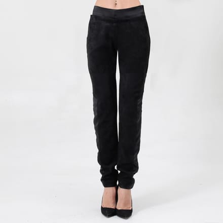 Rechte suede en satijnen broek