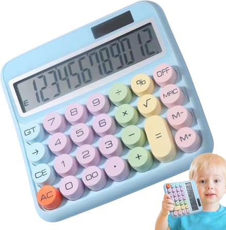 Grote Rekenmachine - Bureau Optelmachine - Thuis Werk Winkel - Grote Knoppen Kantelbaar - 153 cm Scherm - Blauw