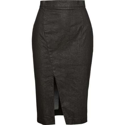 Stofgroene kokerrok van Conquista Fashion