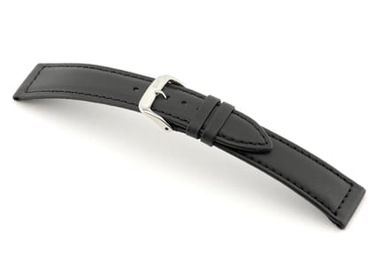 Lederband Laguna 20 mm zwart waterbestendig