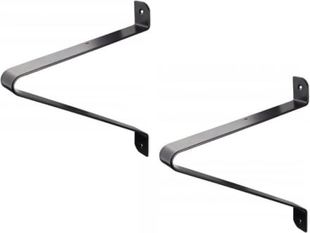 Set van 2 Plankdragers - Zwart - Staal - Modern - Industrieel - Geometrisch - 25 cm Plank - Plankendrager - Planksteunen / Wandplankdragers