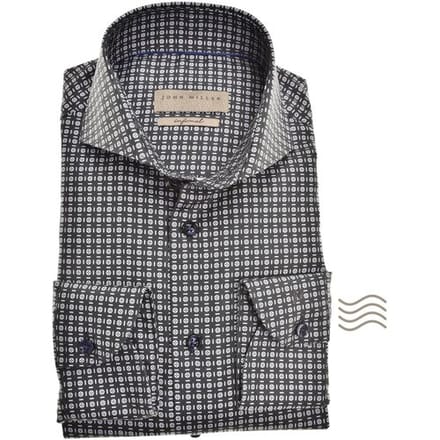 John Miller Overhemd Disk Dot Cutaway Slim Fit Donker Blauw / male
