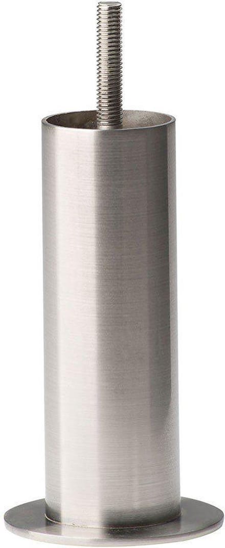 Stalen meubelpoot rvs look rond ø 4 cm en hoogte 14 cm (M8) - Set van 4 stuks