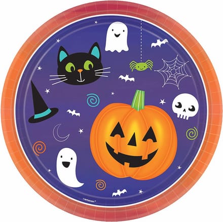 RIETHMULLER - 8 kartonnen borden Halloween Friends 23 cm