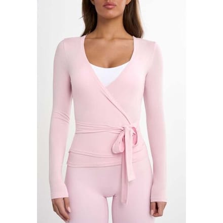 Famme Wrap Cardigan Pink L