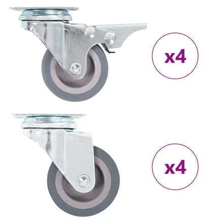 vidaXL - 8 - st - Zwenkwielen - 50 - mm