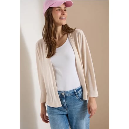 Open jas in effen kleur met 3/4 mouwen