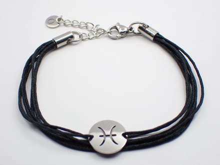 Colure® armband sterrenbeeld Vissen zwart koord