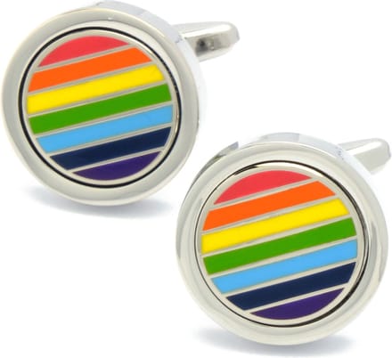 Manchetknopen - Regenboog Vlag Gaypride Rond