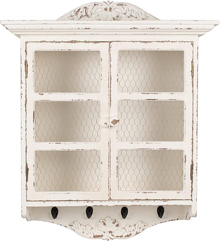 Clayre & Eef Wandkast 56x23x69 cm Wit MDF