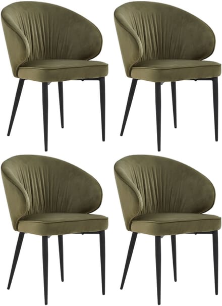 Colenis® - Ruby Eetkamerstoel - Set Van 4 - Groen - Velvet - Fabb - Design