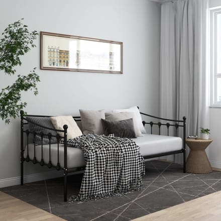 vidaXL - Slaapbank - metaal - zwart - 90x200 - cm