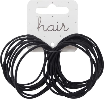 Haarelastiek Nylon - Dikte 2mm - Zwart - 48 stuks