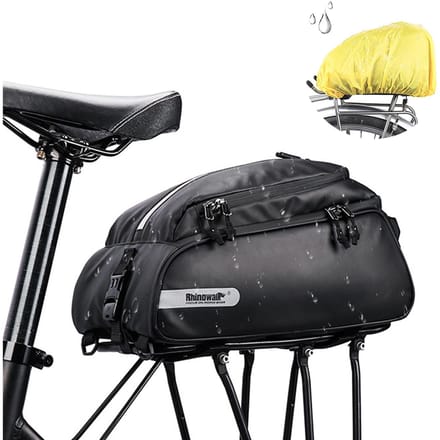Multifunctionele fietskoffertas Polyester fietsachterbanktas Waterdichte bagagedragertas Schoudertas zwart