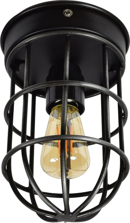 Urban Interiors Barn Plafondlamp Zwart - Metalen kooi - 12x22