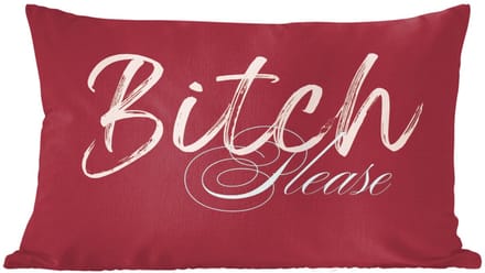 Sierkussens - Kussentjes Woonkamer - 50x30 cm - Bitch please - Rood - Blauw