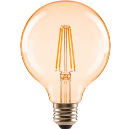 Sencys Ledfilamentlamp Globe - Amber - D9,5cm - Warm Wit - E27 - 6,5w