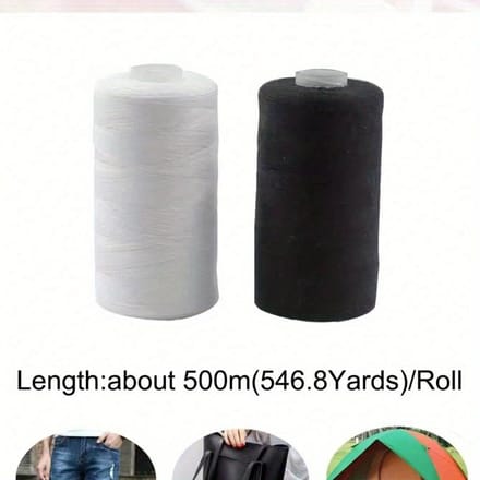 500M Naaigaren Polyester Garen Zwart Wit Sterk Naaigaren Naaispoelen Polyester voor Handmachine Black+White veelkleurig
