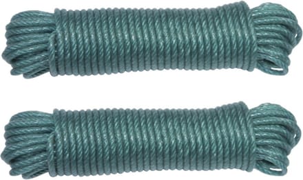 AMIG paracord touw - 2x - 10 meter - D5mm - 110kg - PE/PVC - groen