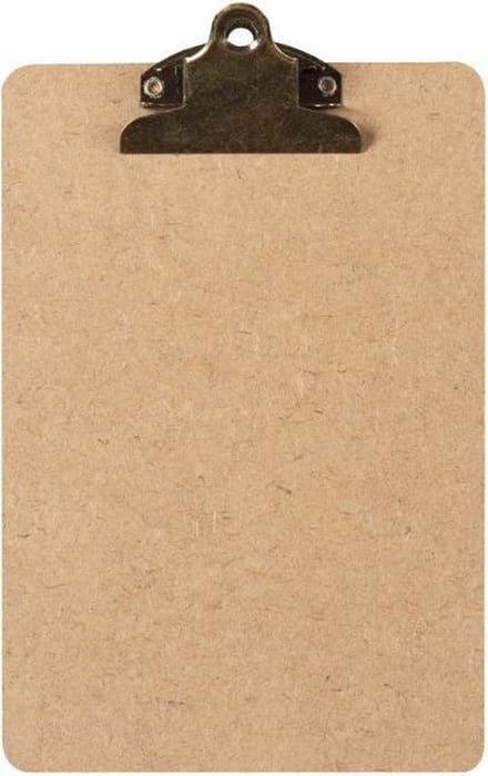 Houten Klembord MDF A6 Staand Butterflyclip vintage
