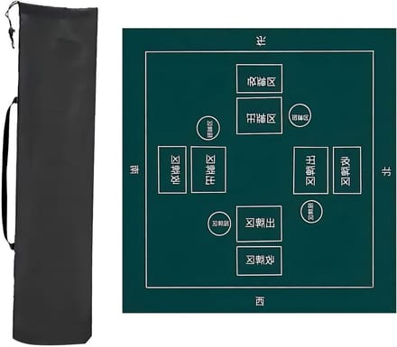 Pokertafelblad - Spelmat - Spelplezier thuis - Antislip & geluiddempend - 90x90cm - Groen