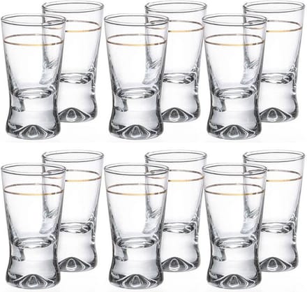 Glasmark Shotglaasjes - 24x - gold collection - 25 ml - glas - borrelglazen