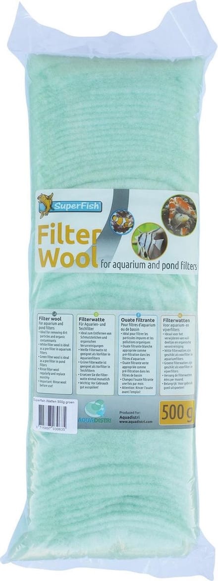 SuperFish Filterwatten Grof - Aquarium - Filter - Groen - 500 gr