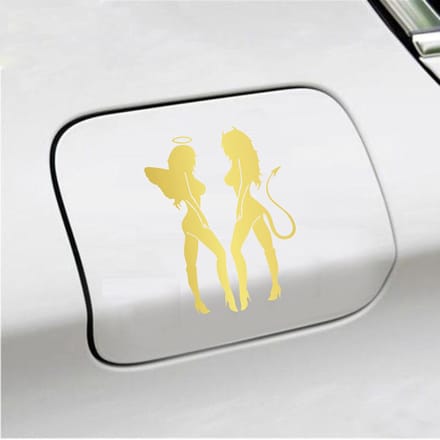 Bumpersticker - Engeltjes - 14 X 10 - Goud
