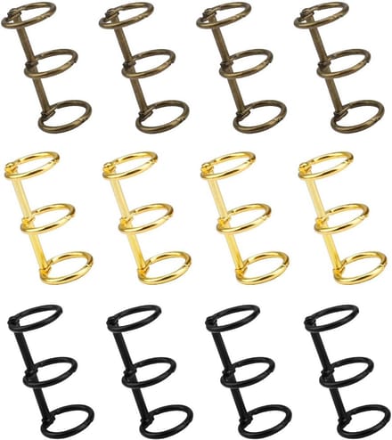 Ringband met 3 ringen - Bindringen map - Papier organiseren - Sterke flexibiliteit - 15 mm binnendiameter - Zwart goud brons