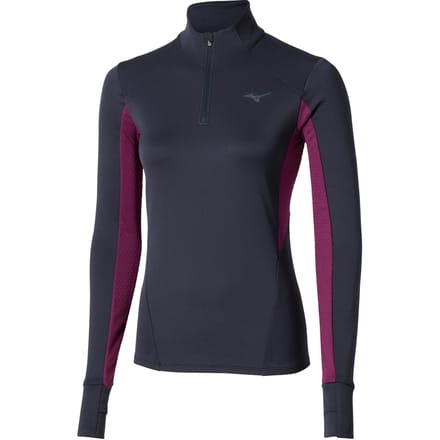 Mizuno Active Warmalite Half Zip Hardloopshirt Dames-Blauw